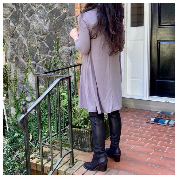 V neck side pocket swing Soft T shirt dress - Picture 6 of 6